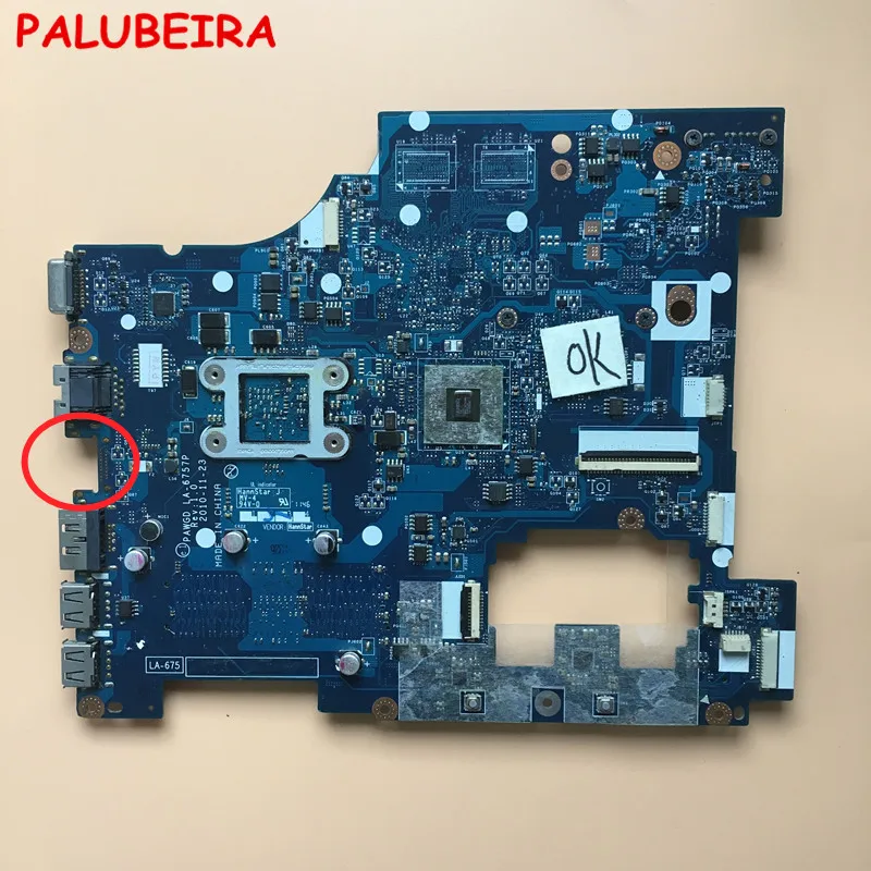 

PALUBEIRA LA-6757P For Lenovo G575 laptop motherboard PAWGD LA-6757P Rev:1.0 DDR3 slot 100% tested intact
