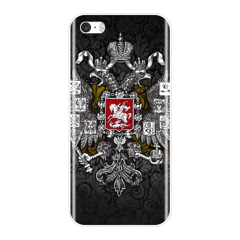 Чехол для телефона с российским флагом iPhone 5 5C 5S SE 4 4S Мягкая силиконовая задняя