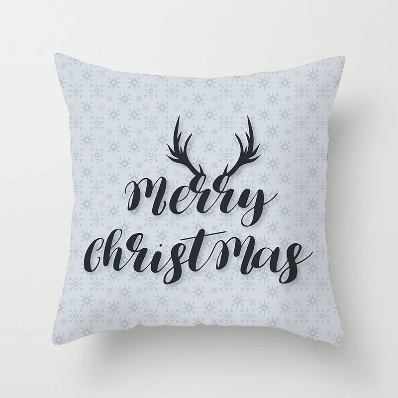 1Pcs 4545 Cm Happy New Year Christmas Santa Claus Xmas Decorations for Home Elk Cotton Decorative Pillows Cover Navidad Natal  (17)