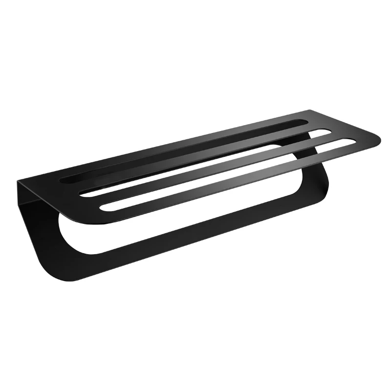Baratos Kit de accesorios para baño de estilo nórdico, estante para toallas de papel negro, estante para baño negro, estante de papel para esquinas MJ8100