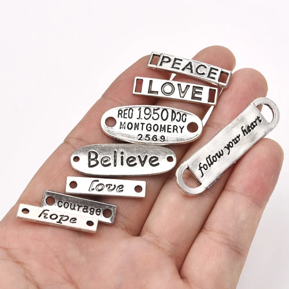 Zinc Alloy Letter Rectangle Chain Connectors (2)