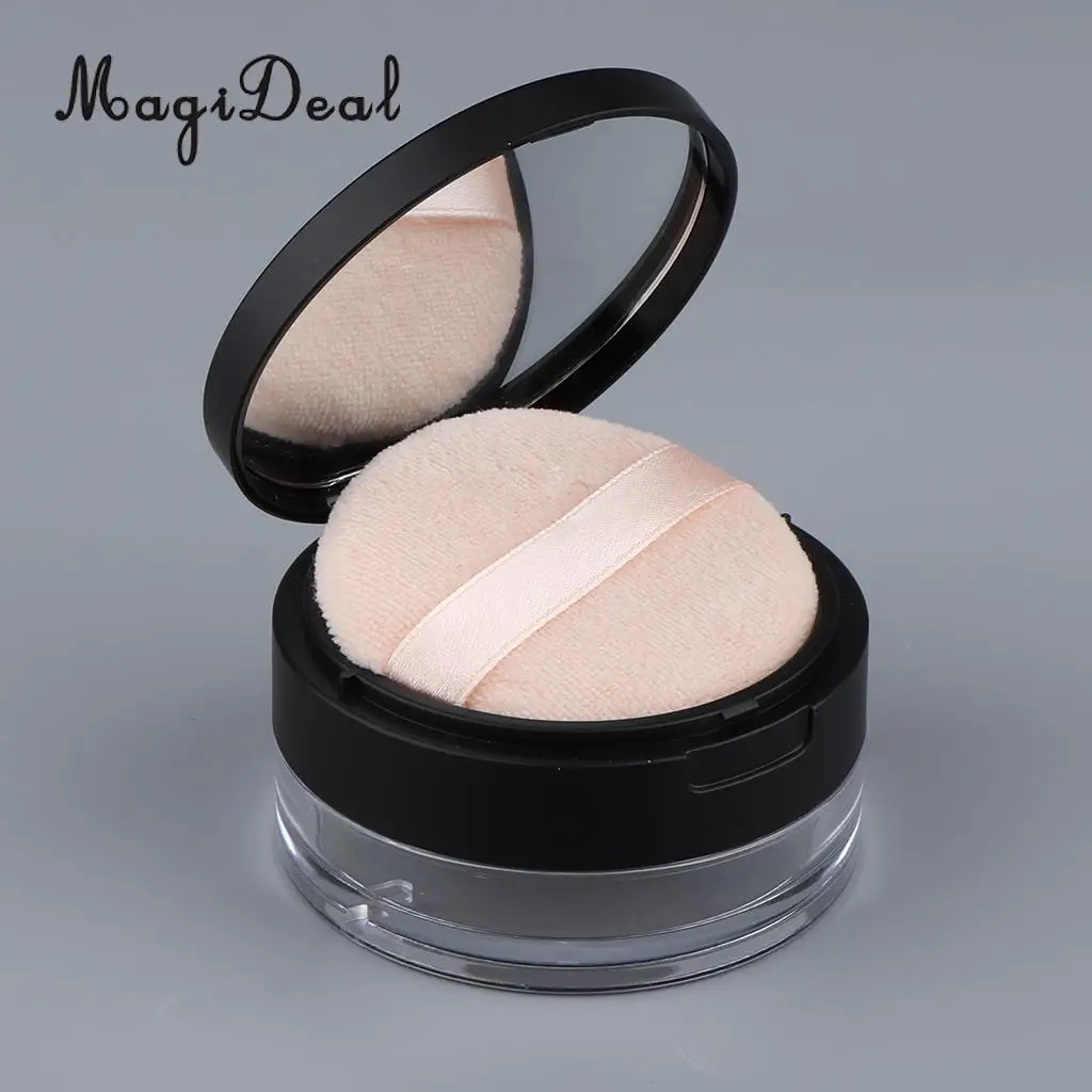 Kesoto 20g Empty Loose Powder Case Facial Blusher Container Jars with Puff Blender