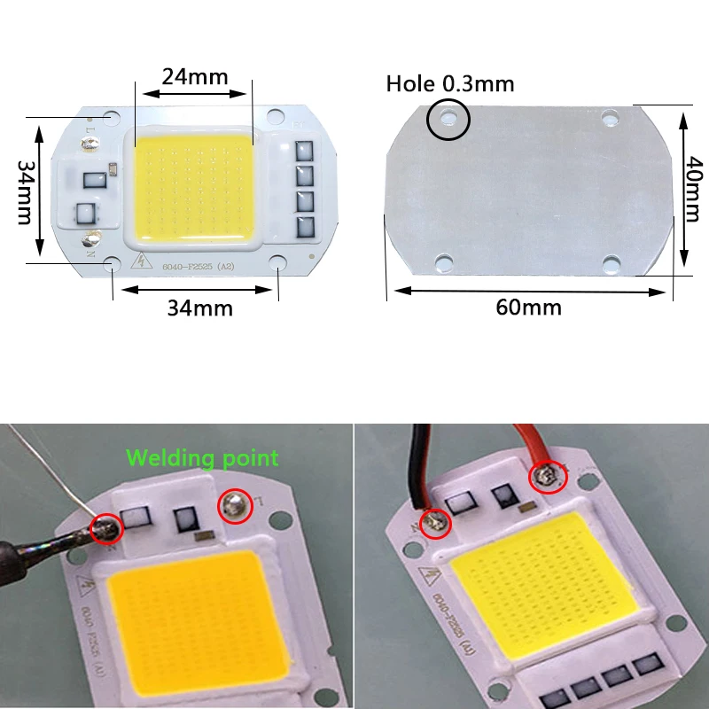 AC110V/220 V привод интеллигентая(ый) IC высокой мощности светодиодный матричный, 20 Вт, 30 Вт, 50 Вт, ручная сборка "сделай сам" omni COB светодиодный Светодиодный точечный светильник на открытом воздухе чип лампа