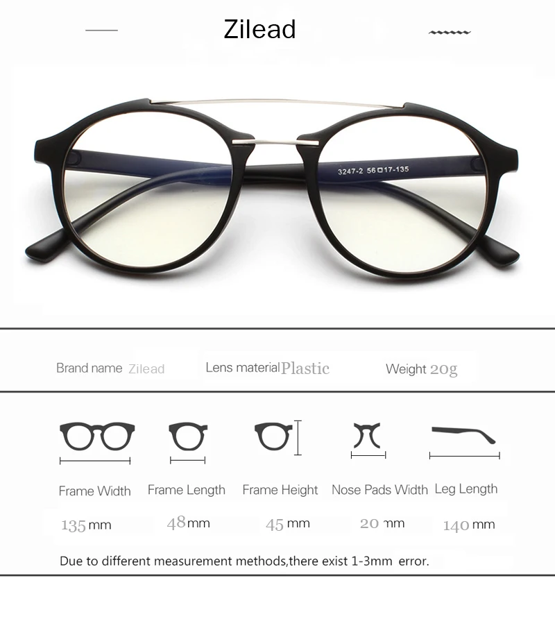 Zilead ретро круглые двухлучевые очки, оправа для женщин и мужчин, Деревянный Рисунок, чернила, оптические очки, очки, простые очки