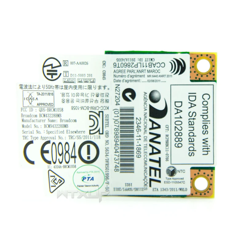 Двухдиапазонный Broadcom BCM943228HMB 802.11a/b/g/n Mini pci-e Wifi карта 300 Мбит/с 2,4 ГГц 5 ГГц беспроводной-N WiFi Bluetooth 4,0 адаптер