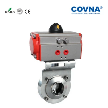 

DN32 Single Acting Sanitary Air Control Butterfly Valve Food Grade Welded Butterfly Valve