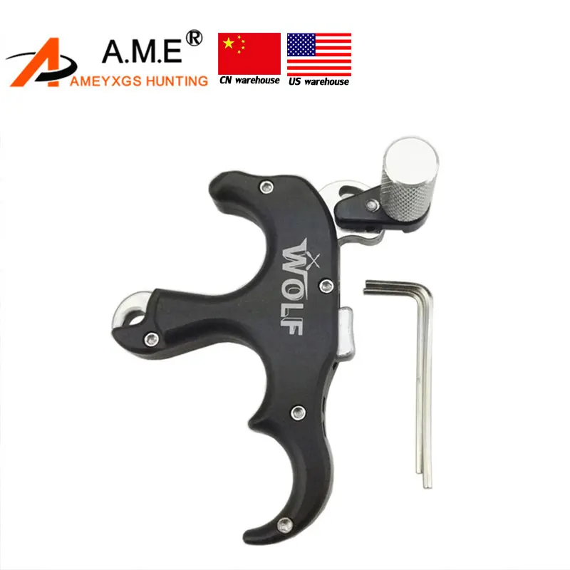 Archery Bow Release Aid Thumb 3//4 Finger Compound Grip Rotatable Accessory Sport