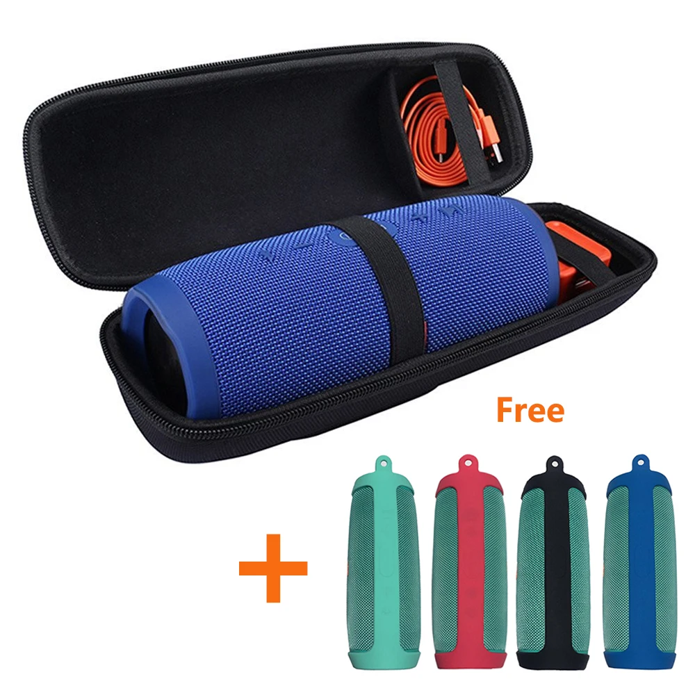 

2 in 1 EVA Hard Carry Zipper Storage Box Bag+ Soft Silicone Cover Case for JBL Charge 3 Bluetooth Speaker For JBL Charge3 Column