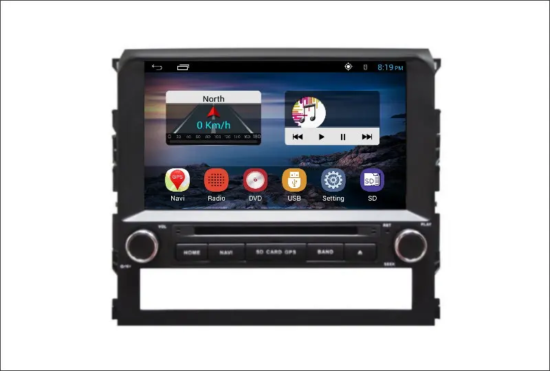 Top YESSUN For Toyota Land Cruiser LC200 2016 Car DVD Player GPS Navi Navigation Android System Radio Stereo Audio Video Multimedia 2