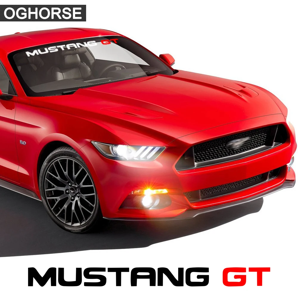 

2 Pcs Car Styling Car Front Rear Windscreen Windshield Window Sticker Vinyl Graphics Decal for Ford Mustang GT Accessories