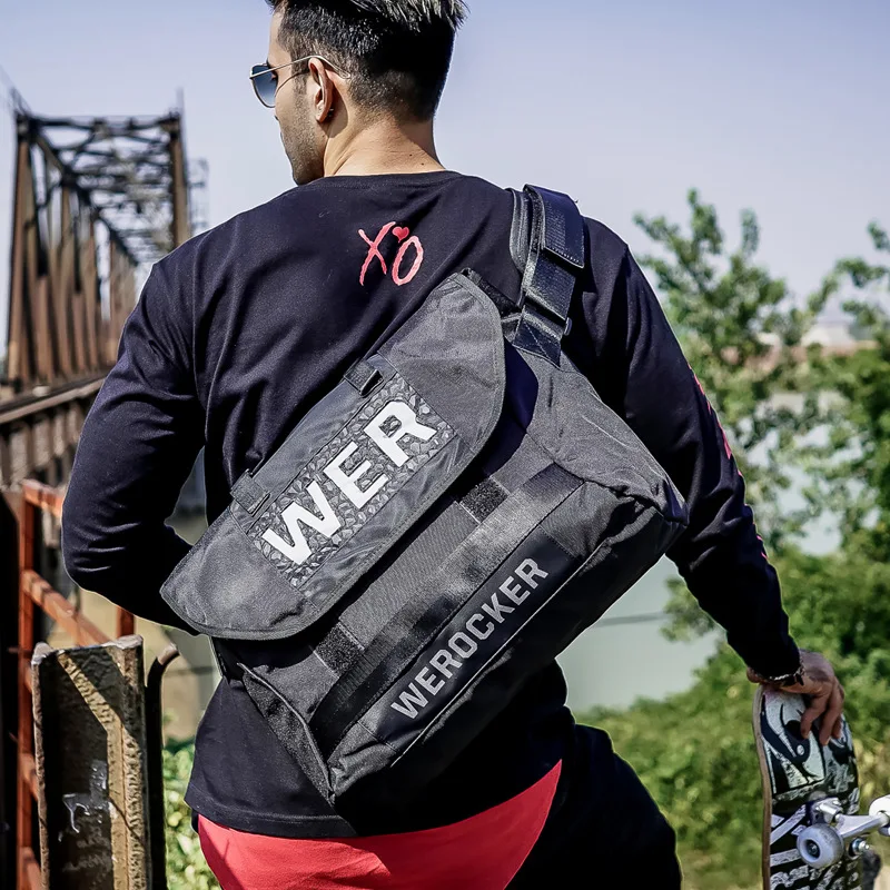 

Fashion Tide Brand Hip Hop Messenger Bag Men's Dead Fly Crossbody Bag Casual Chic Student Bag Leisure Sport Cycling Shoulder Bag