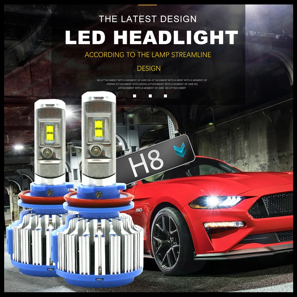 LED Headlight H1 H7 H11 HID high low beam fog lamp Beam Replacement ...