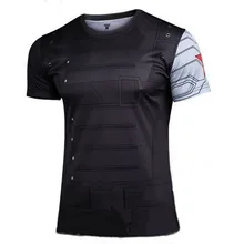 2016NEWEST MARVEL AVENGERS COMPRESSION SHIRT new SHORT SLEEVE T SHIRT MEN WINTER SOLDIER TIGHTS T-SHIRT FITNESS CLOTHING