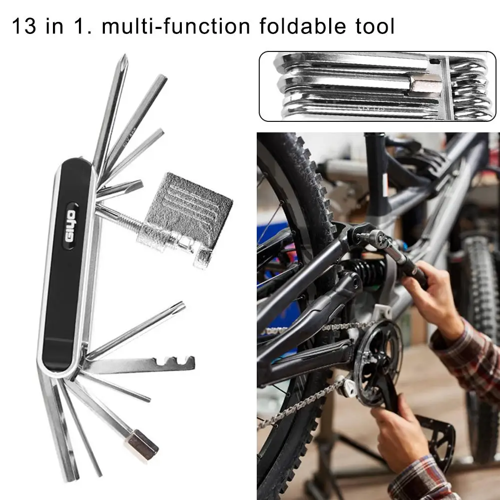 

13-in-1 Multifunctional Bicycle Repair Tool Kit Mountain Bike Foldable Portable Maintain Tool Hex Spoke Cycling Screwdriver Tool