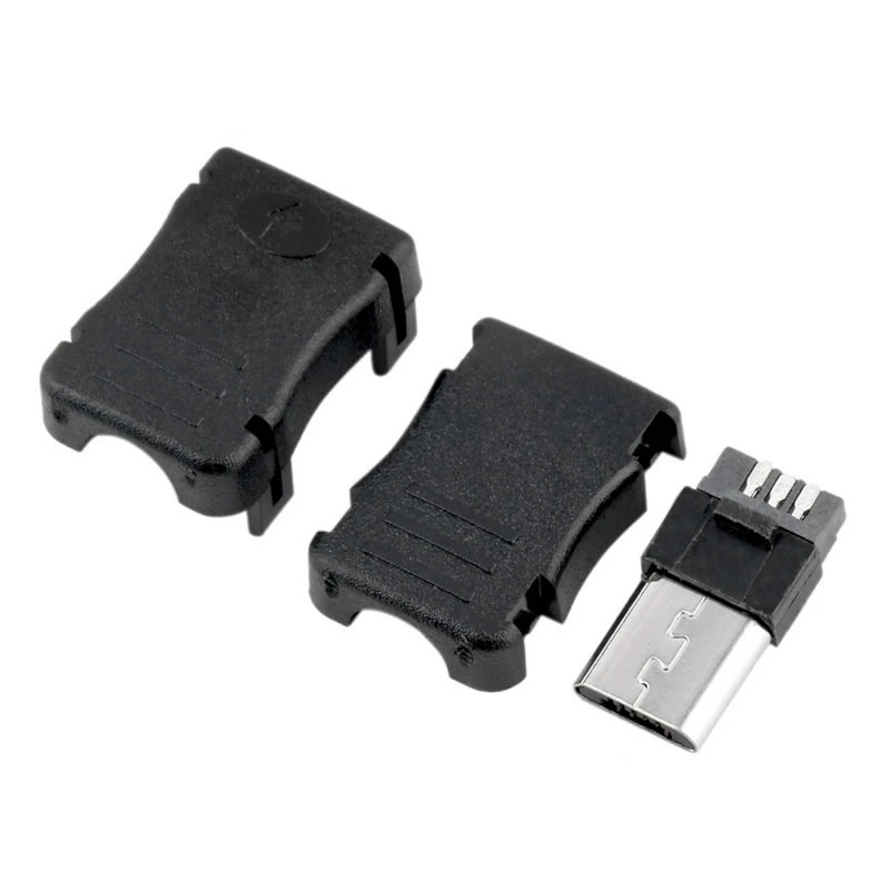 20 шт./лот Micro USB 5 контактный Т Порт Штекерный разъем с пластиковой крышкой для DIY
