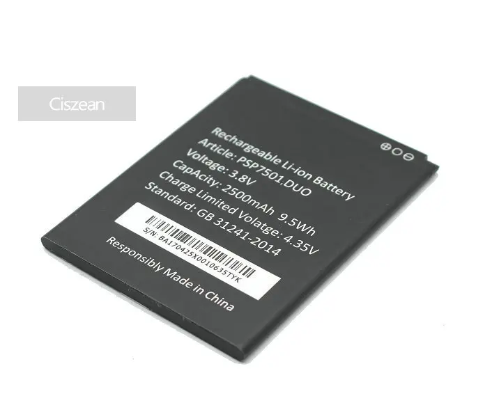 Сменный аккумулятор 5 шт./лот PSP7501 DUO 2500 мАч для смартфона Prestigio Grace R7 PSP 7501 |