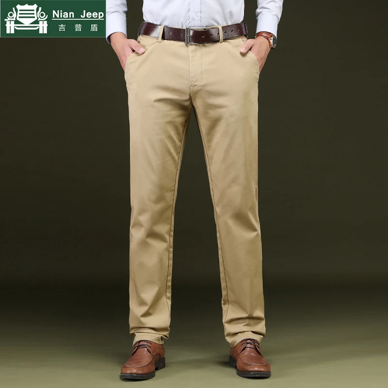 Брендовые повседневные штаны высокого качества на весну и осень, мужские классические деловые хлопковые тонкие модные брюки, Мужская одежда для бега, размер 28-42
