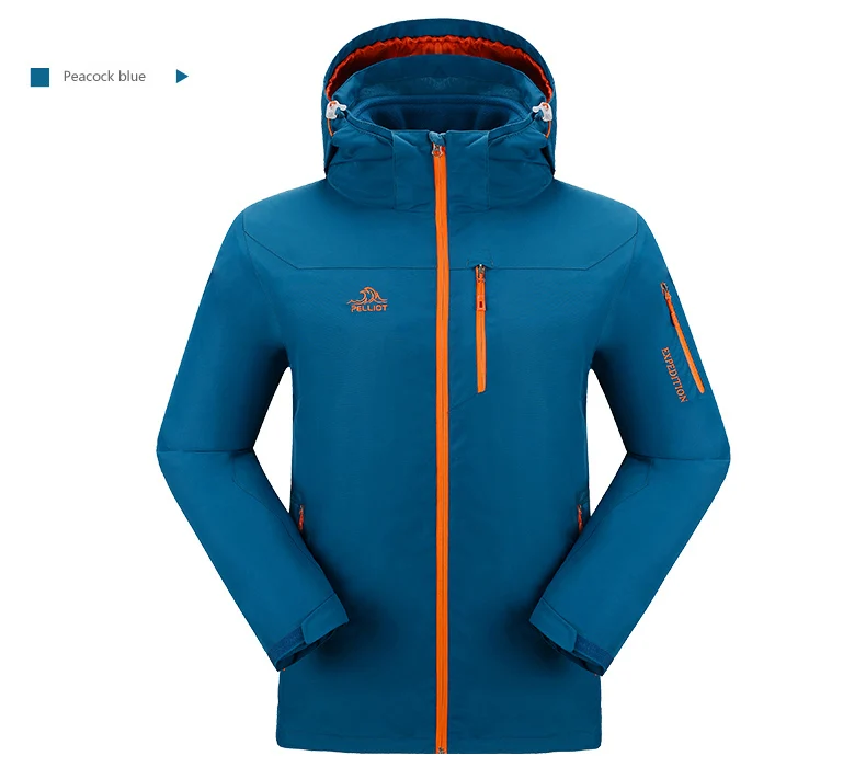 Утепленная походная куртка, водостойкая мужская куртка для рыбалки PELLIOT, новинка, спортивная зимняя мужская куртка для улицы, водонепроницаемая, 3 составных флиса - Цвет: color2