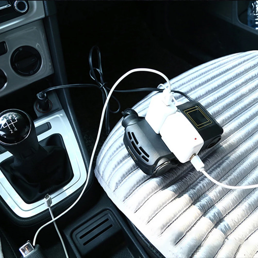 Автомобильный инвертор 12 В/24 В до 220 В конвертер многофункциональная розетка в автомобиль зарядное устройство два отверстия для зарядки и два USB и одно отверстие для сигарет