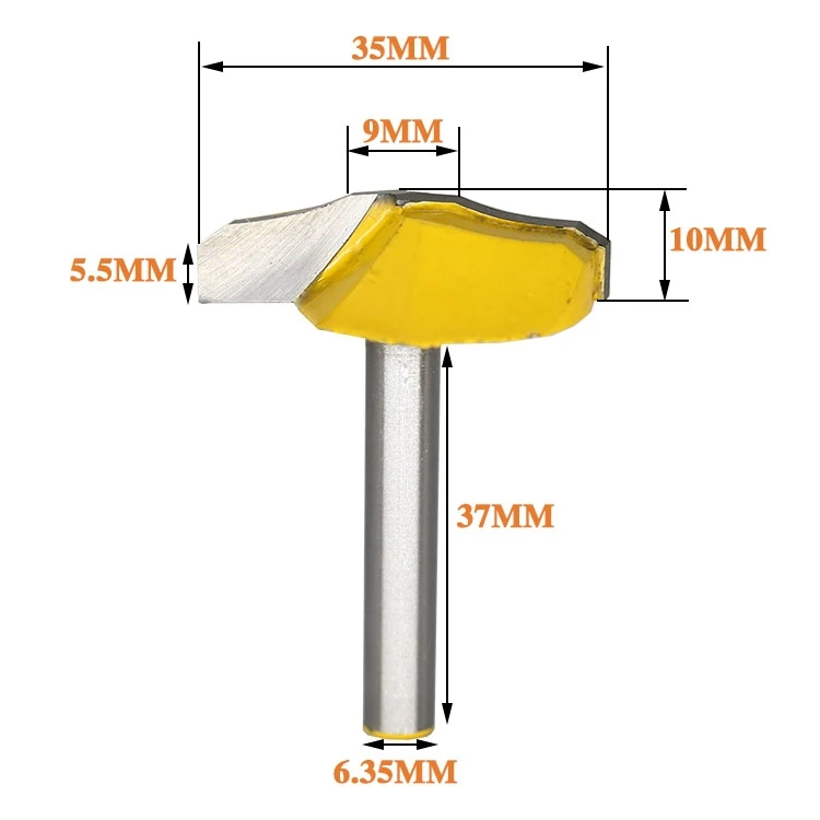 Free shipping High Quality Roundover Bit with Bearing 6.35mm shank Dovetail Router Bit Cutter wood working