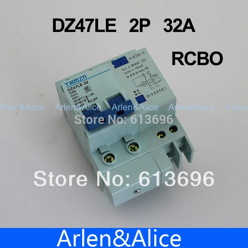 

Автоматический выключатель остаточного тока DZ47LE 2P 32 а 230 в ~ 50 гц/60 гц с защитой от перегрузки по току и утечки RCBO