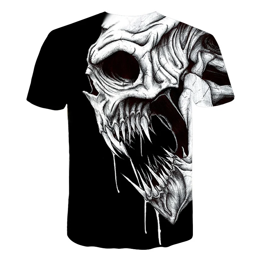 Newest 3D Printed Skulls Pattern T-shirt Summer Fashion Men Tops tee Men Casual Breathable T-shirt O-neck Short Men T-shir