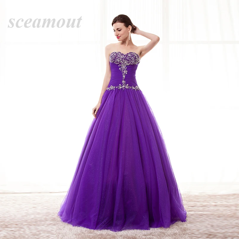 Glittering Sequins Crystal Blue Quinceanera Dresses New Real Image Sweetheart Lace up Sweet 16 Years Princess Prom Dress
