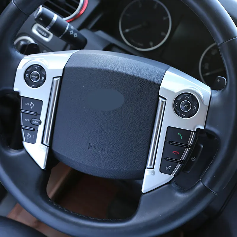

For Land Rover Discovery 4 LR4 2010-2016 Car Accessories ABS Chrome Steering Wheel Cover Trim Sticker For RR Sport 2010-2013