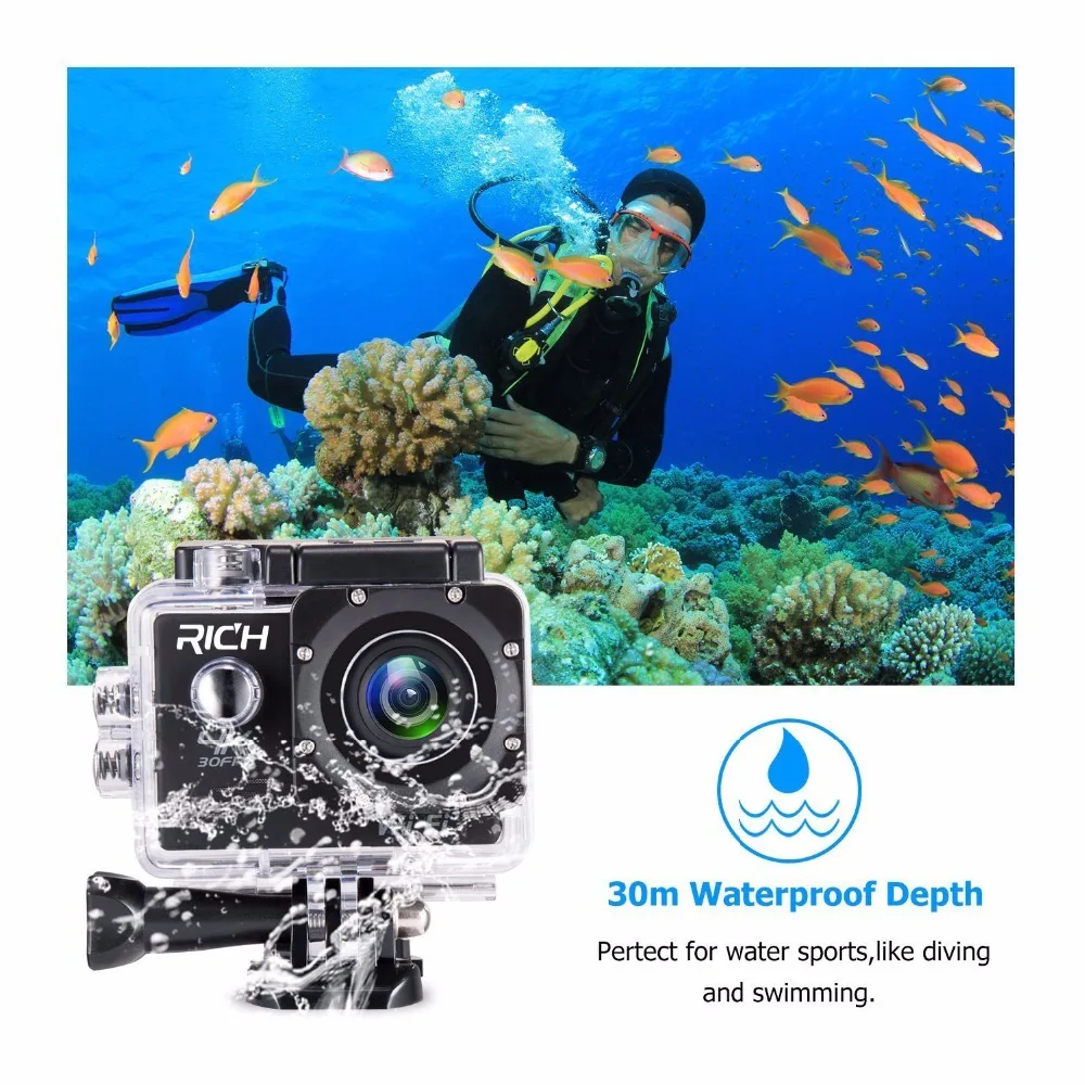 Богатый V903R модель экшн-камера Wifi 2,0 LTPS светодиодный Экстремальный спортивный рекордер для морского дайвинга 1080P HD DV 30M Водонепроницаемая Спортивная камера