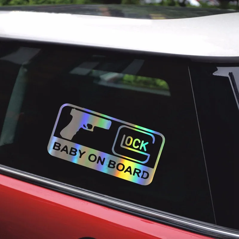 Автомобильная наклейка 15 7 см * 9 GLOCK BABY ON BOARD Виниловая для автомобиля