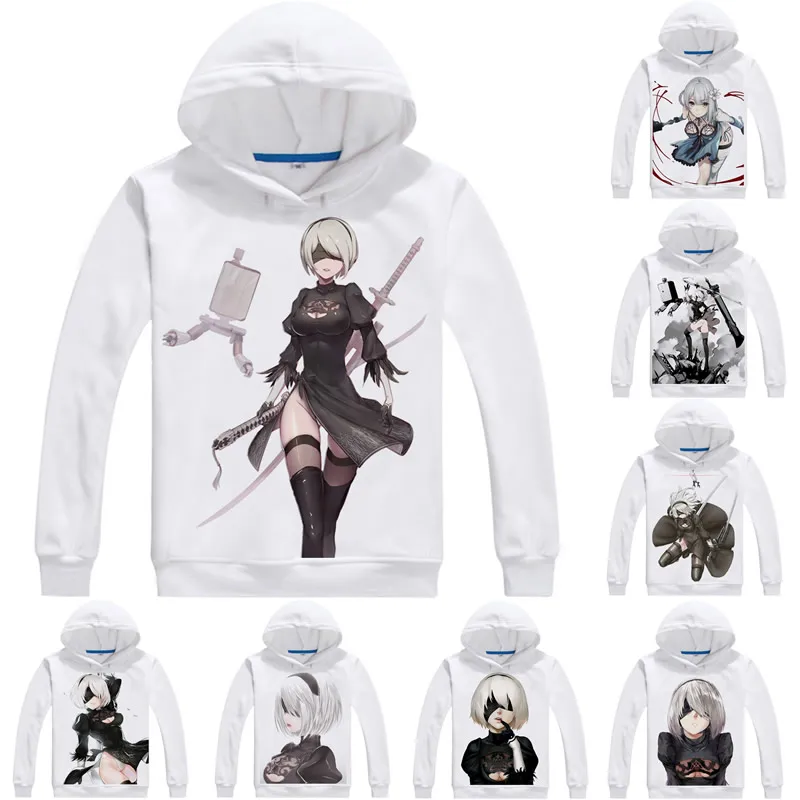 

Худи с длинным рукавом Coolprint, мульти-стиль 2B YoRHa 9S
