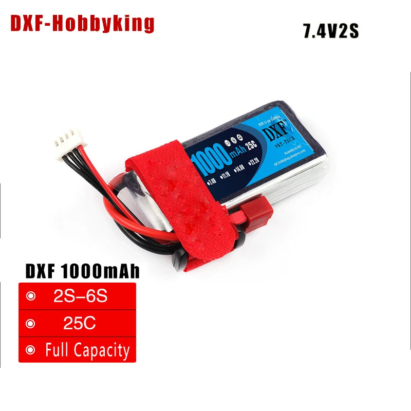 2017 dxf RC Lipo Батарея 7.4 В 1000 мАч 2 S 25c lipo Батарея Перезаряжаемые Батарея пакет JST разъем t pluy для автомобиля rc грузовик Truggy