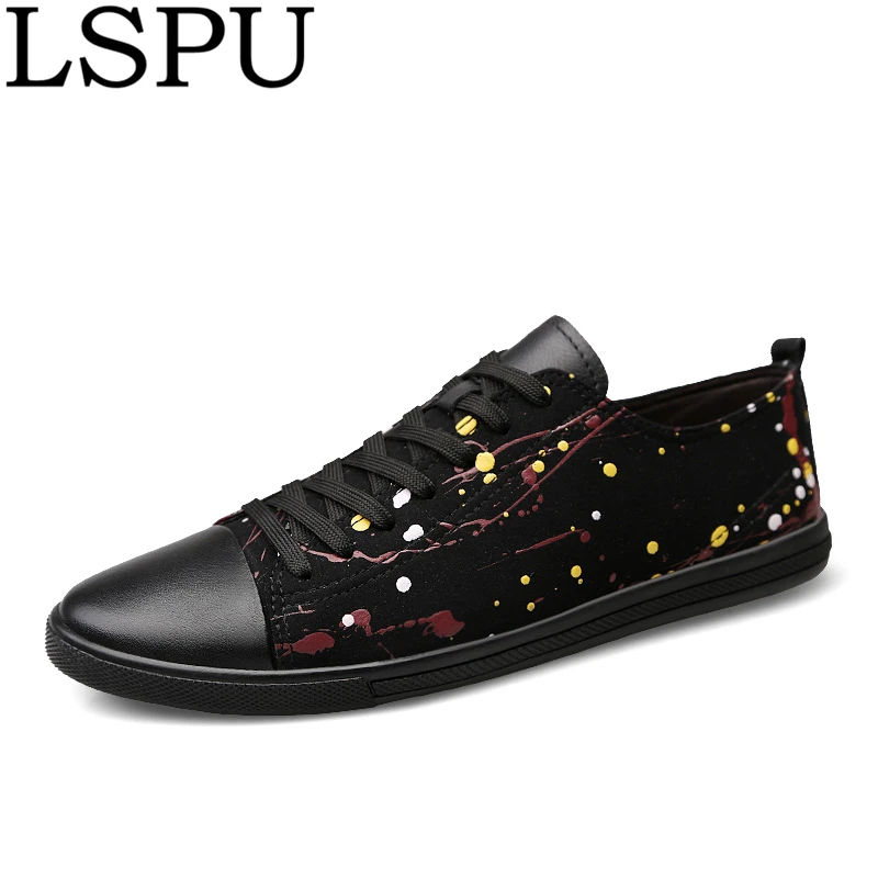 

New Trend Men Shoes Fashion Lace Up Breathable Casual Skateboarding Shoes Genuine Leather Men Trainers Shoes Sneakers Plus Size
