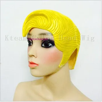 

Top quality 100% Latex Christmas Cosplay Cheering party gift prop adult colorful wigs solf and light latex cap props Fancy dress