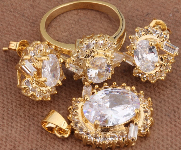 Special Offer White Gold Filled Jewelry Sets Earring Pendant Size 6 7 8 9 S8964 | Украшения и аксессуары