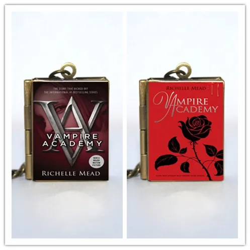 

Vampire Academy Book Locket Necklace Keyring silver & bronze tone B2354