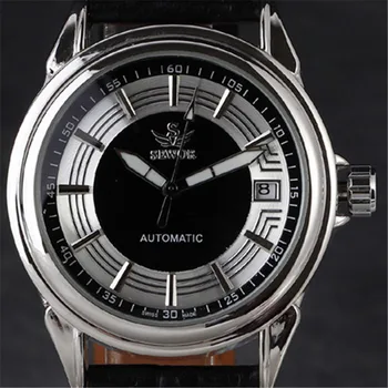 

Top Fashion Retro Sewor Famous Brand Gold Men Clock Classic Calendar Leather Band Mechanical Automatic Wrist Watch For Men Gift