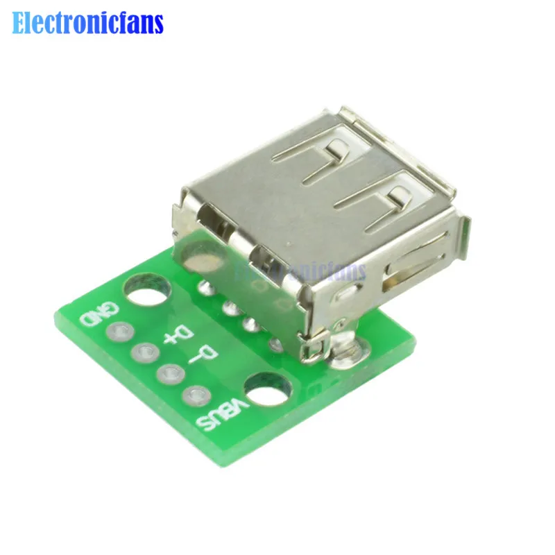 Переходник Micro / Mini USB Type A Male/USB Female для платы PCB 2 54 мм модуль электропитания DIY