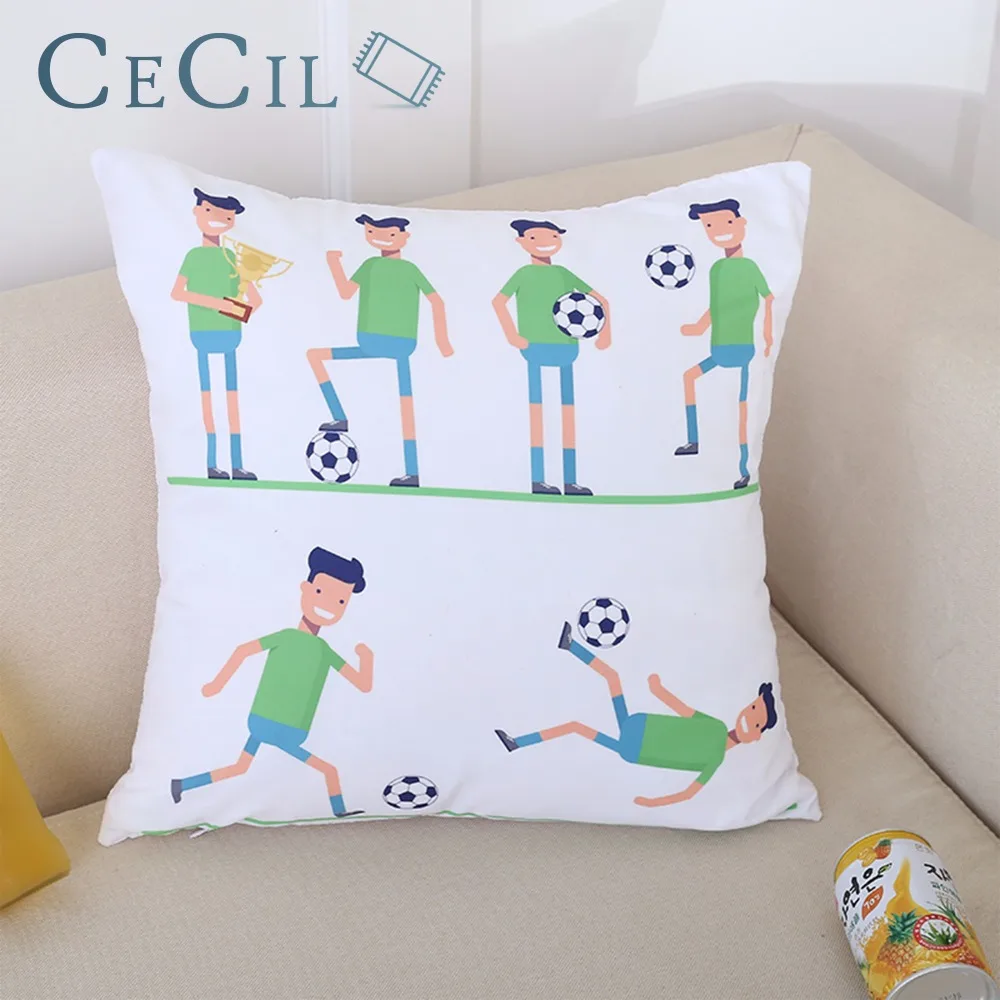 

45x45 World Cup Trophy Pattern Sports Souvenirs Soccer Awards Cups Cotton Linen Pillow Cases Sofa Cushion Cover Home Decor