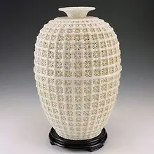 Изысканная Красивая китайская белая фарфоровая керамическая ваза ручной работы