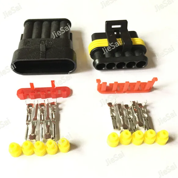 

Tyco Amp Superseal 282089-1 282107-1 Auto Female Male 5 Pin Plug Auto Plastic Cable Connectors