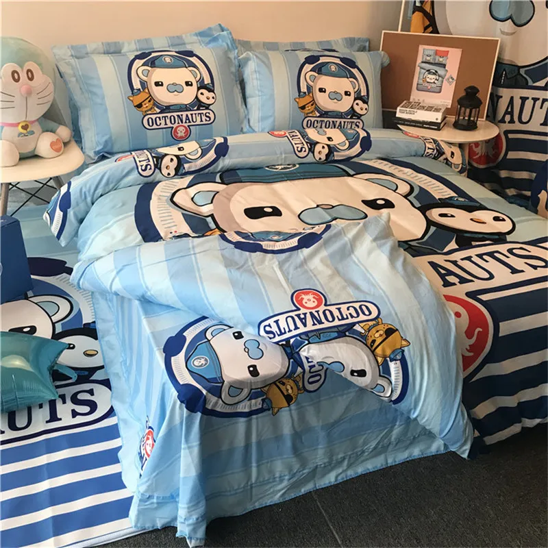 3pcs/4pcs cotton anime Octonauts kwazii peso Bedding Sets with