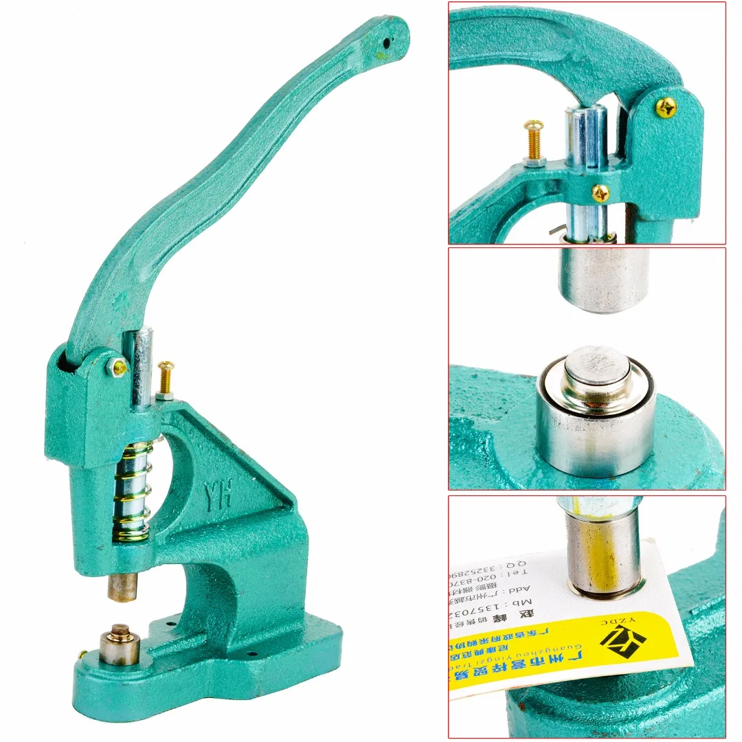 Professional Grommets Machine with 3 Dies And 1500pcs Grommets 6/10/12mm Hand Press Grommet Eyelet Machine Kit Eyelets