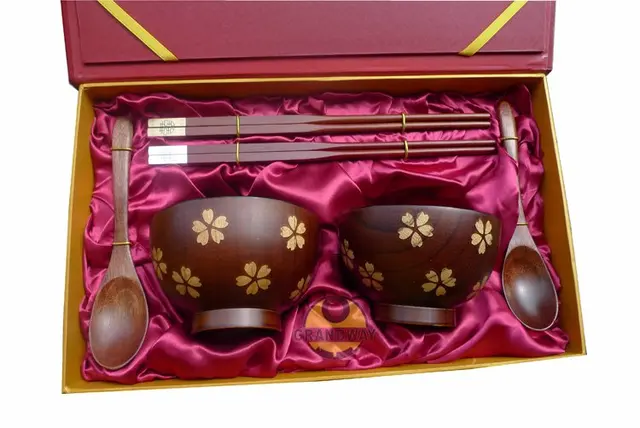 Free Shipping Personalized Engraving Wedding Gift High Quality Personalized Engraving Wedding Gift High Quality Sakura Design Chopstick Bowl