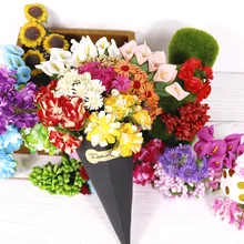 Мини Искусственные цветы фиолетовый цветок лоза розовый фиолетовый тюльпаны листовые искусственные шелковые искусственные Ротанговые украшения для дома и улицы подсолнухи