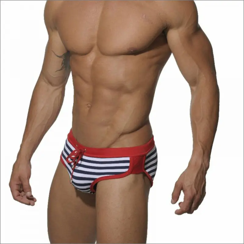 Sexy Men's Swimwear Male Stripes Swim Trunks Men Listrada Swimsuit M-XXL Striped Swim Shorts Bikini Swimsuit Sunga Bathing Trunk