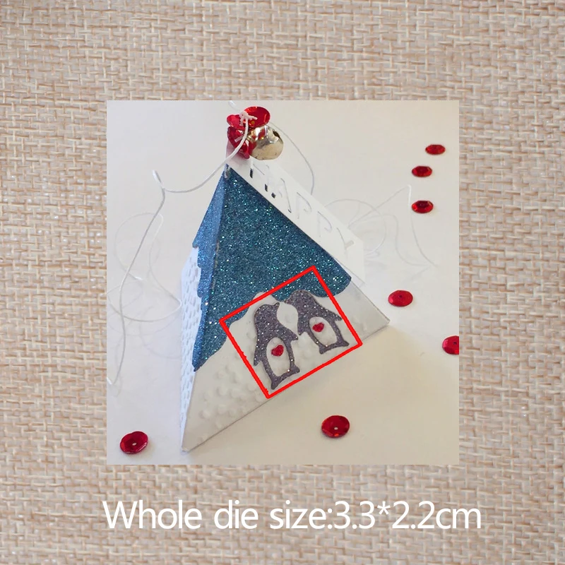 

3.3*2.2cm penguin couple new Metal Cutting Dies for card DIY Scrapbooking stencil Paper Craft Album template Dies