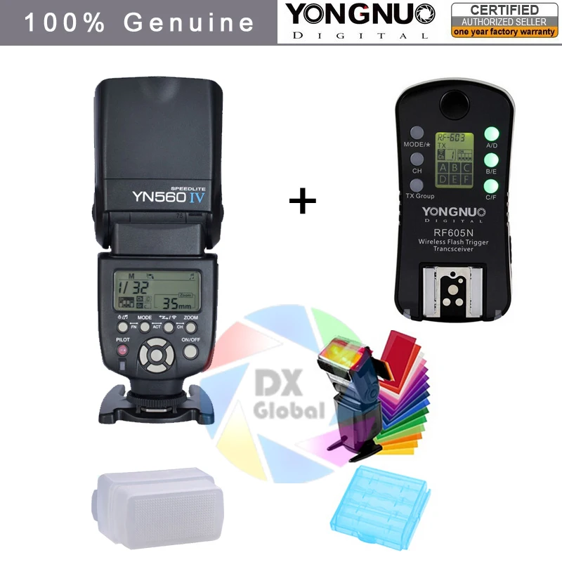 

YONGNUO YN560 IV 2.4G Wireless Flash Speedlite + RF605N Wireless Group Flash Trigger Transceiver for Nikon D750 D800 D610 D90