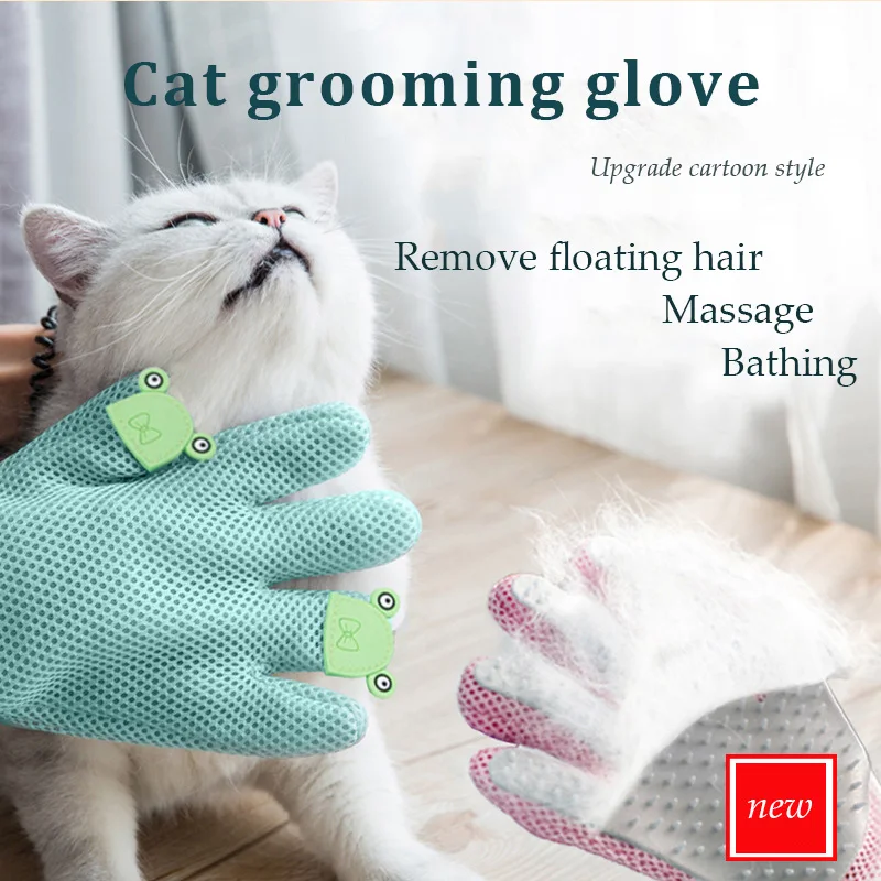 Cartoon Silica Gel Cat Grooming Glove Dog Grooming Brush Cat Grooming Comb to Clear Surface Float Hair and Cleaning Sheets Cartoon Silica Gel Cat Grooming Glove Dog Grooming Brush Cat Grooming Comb to Clear Surface Float Hair and Cleaning Sheets