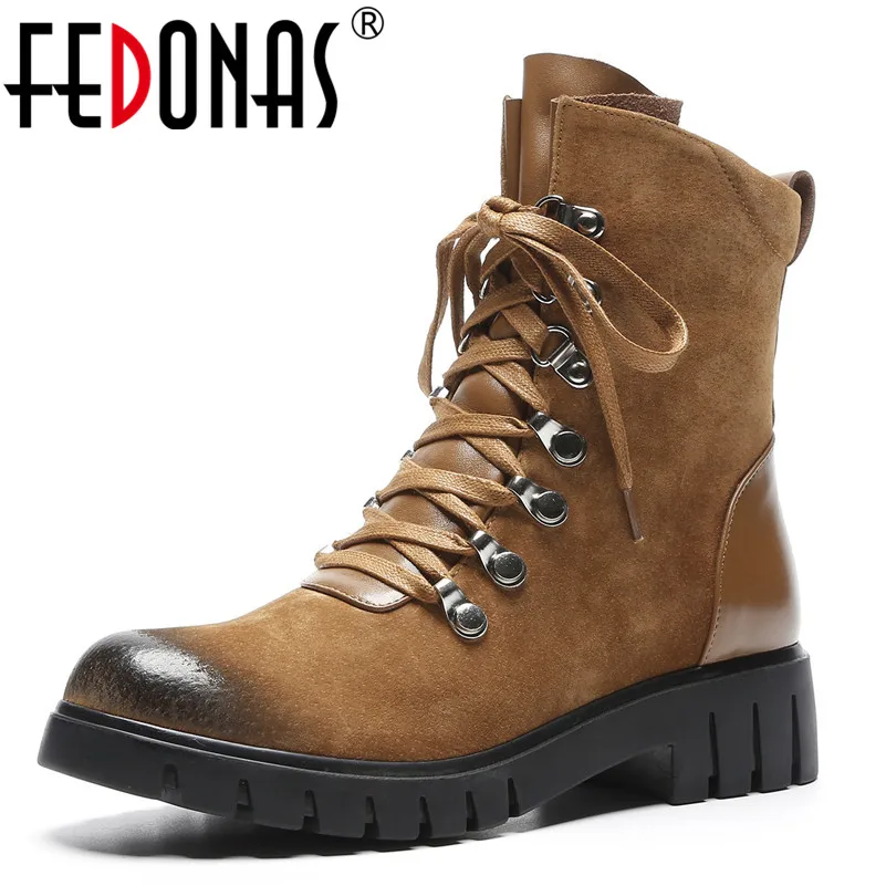 

FEDONAS New Fashion European Ankle Boots Round Toe High Heels Martin Shoes Woman High Boots Corss-tied Motorcycle Boots Shoes